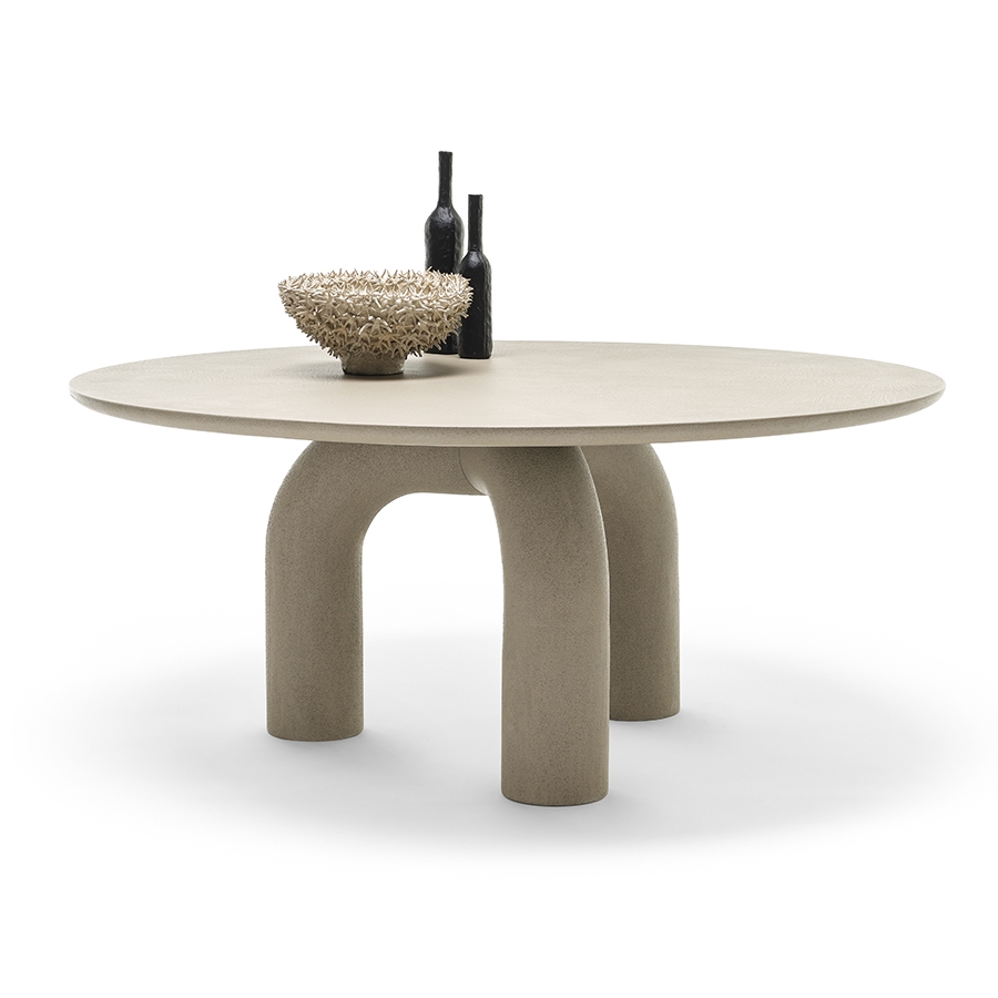 MOGG table ronde ELEPHANTE Ø140xH75 cm (Laqué mat - Bois et polyuréthane)
