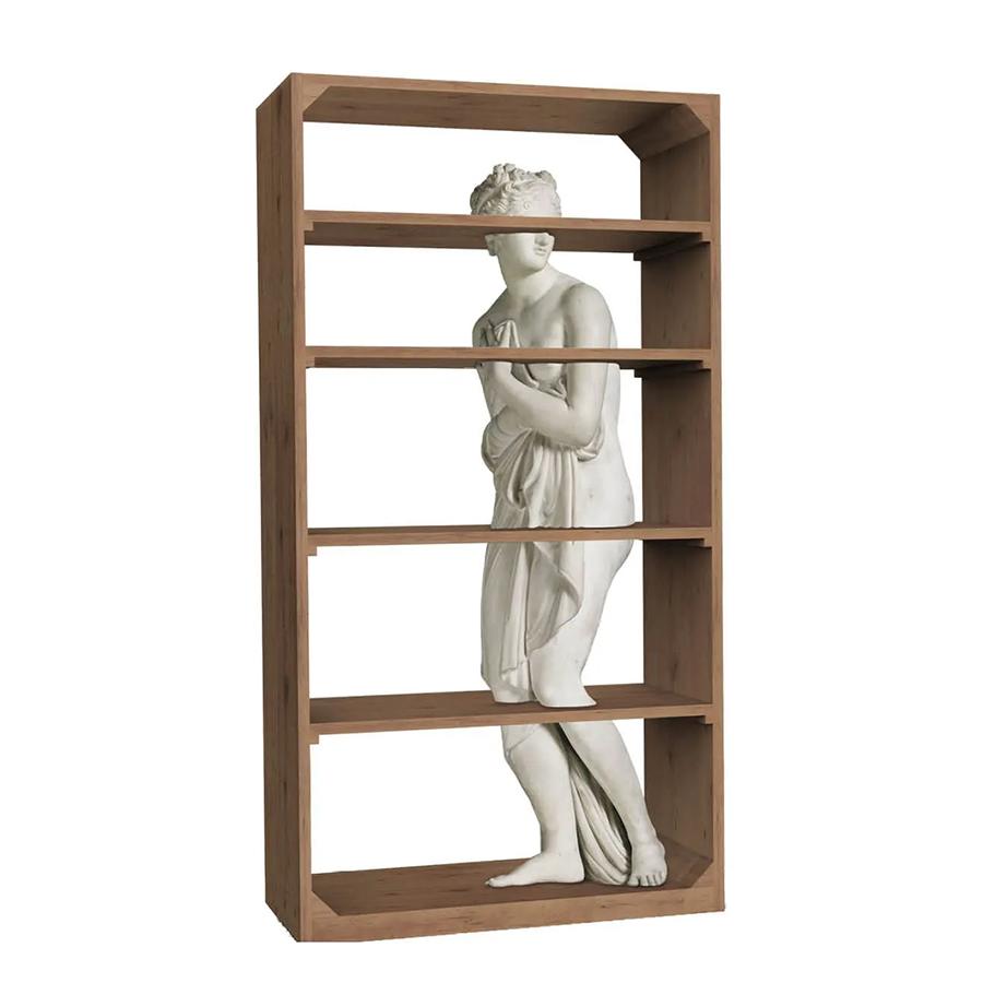 DRIADE bibliothèque sur pied VENUS (Chêne - Bois et marbre recomposés)