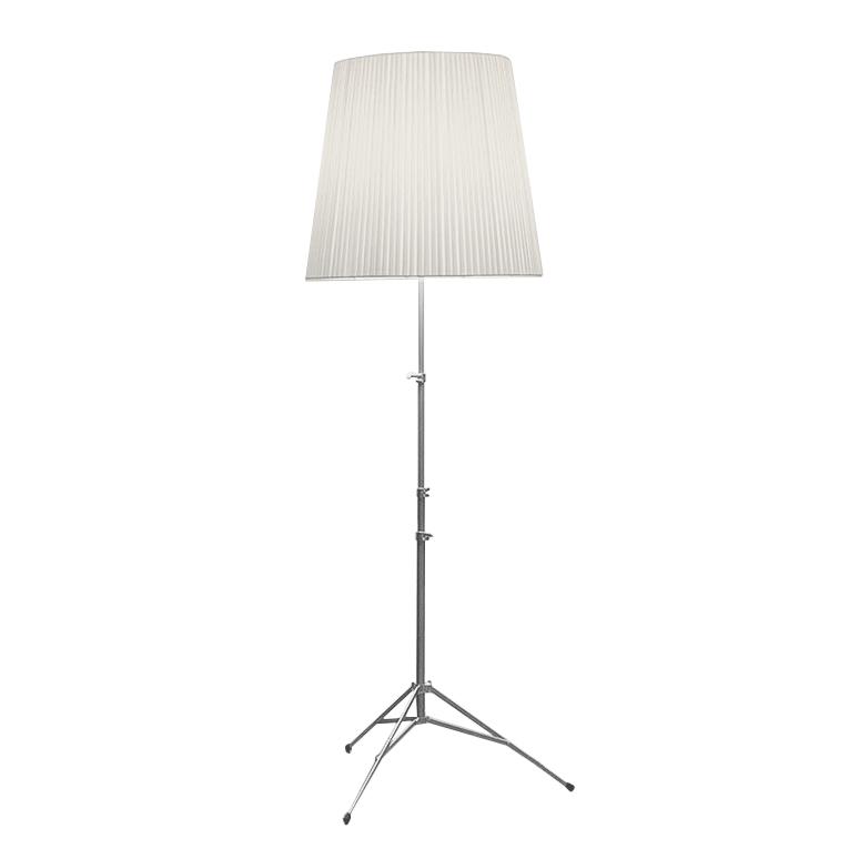 PALLUCCO lampadaire GILDA (Plissé blanc - Aluminium naturel)
