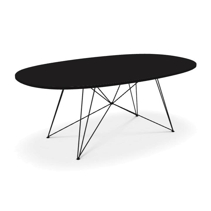 MAGIS table ovale XZ3 (Plateau noir, structure noire - MDF et acier)