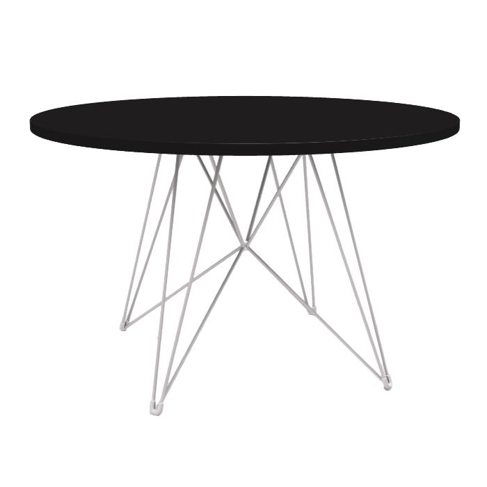 MAGIS table ronde XZ3 (Plateau noir, structure blanche - MDF et acier)
