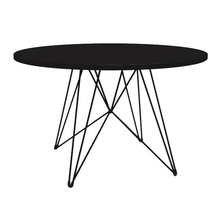 MAGIS table ronde XZ3 (Plateau noir, structure noire - MDF et acier)