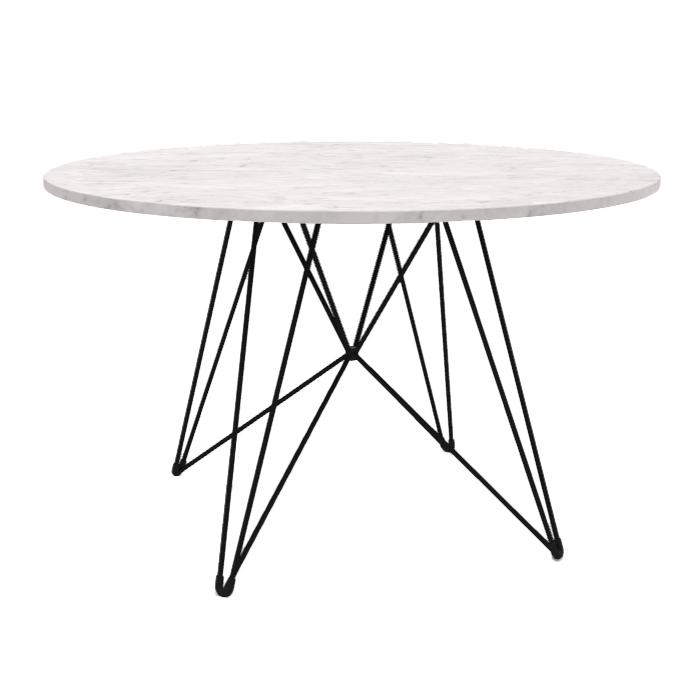MAGIS table ronde XZ3 (Plateau en marbre blanc de Carrare, structure noire - Marbre et acier)