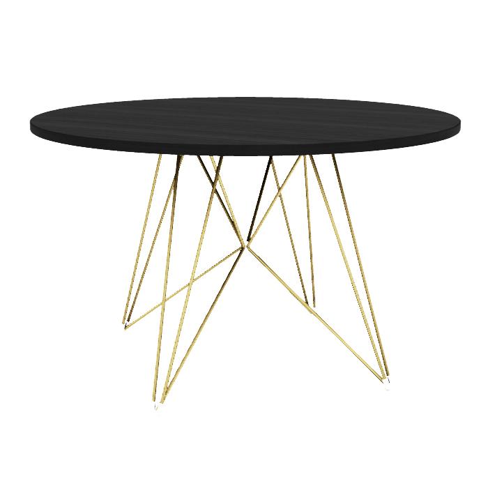 MAGIS table ronde XZ3 (Plateau en chêne foncé, structure dorée - MDF plaqué et acier)