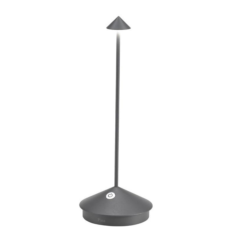 ZAFFERANO lampe de table pour l'extérieur PINA (Gris foncé - Aluminium peint et polycarbonate)