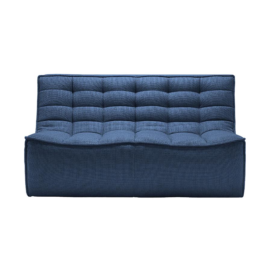 ETHNICRAFT canapé à 2 places N701 (Bleu - Tissu)
