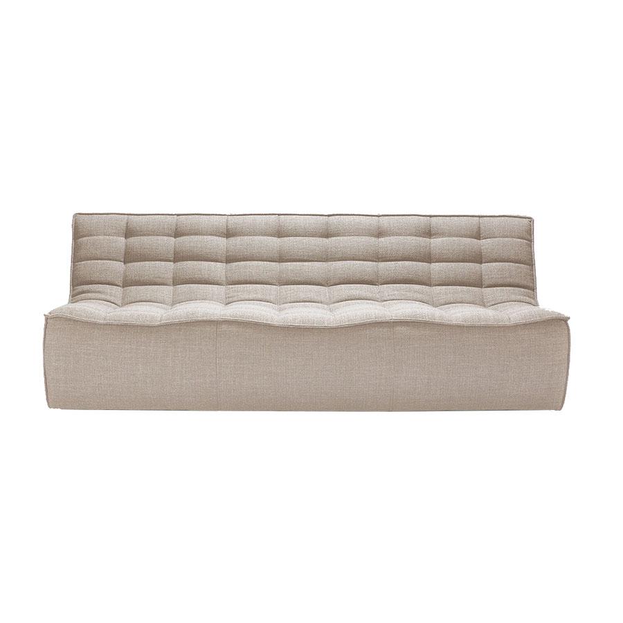 ETHNICRAFT canapé à 3 places N701 (Beige - Tissu)