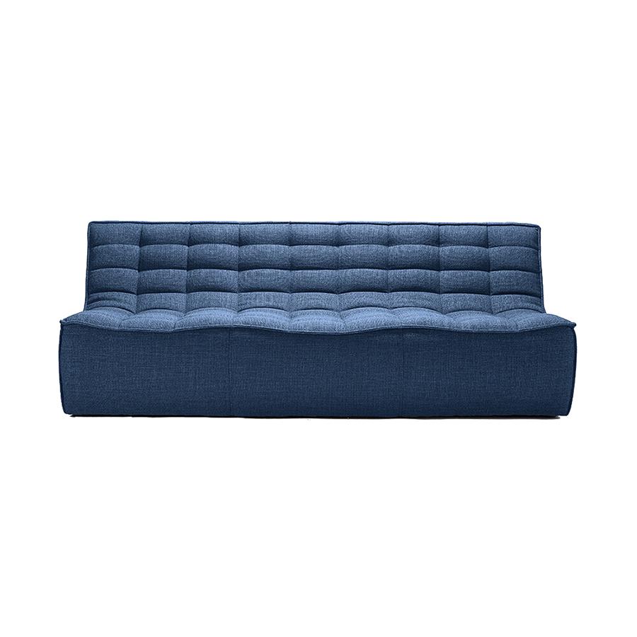 ETHNICRAFT canapé à 3 places N701 (Bleu - Tissu)