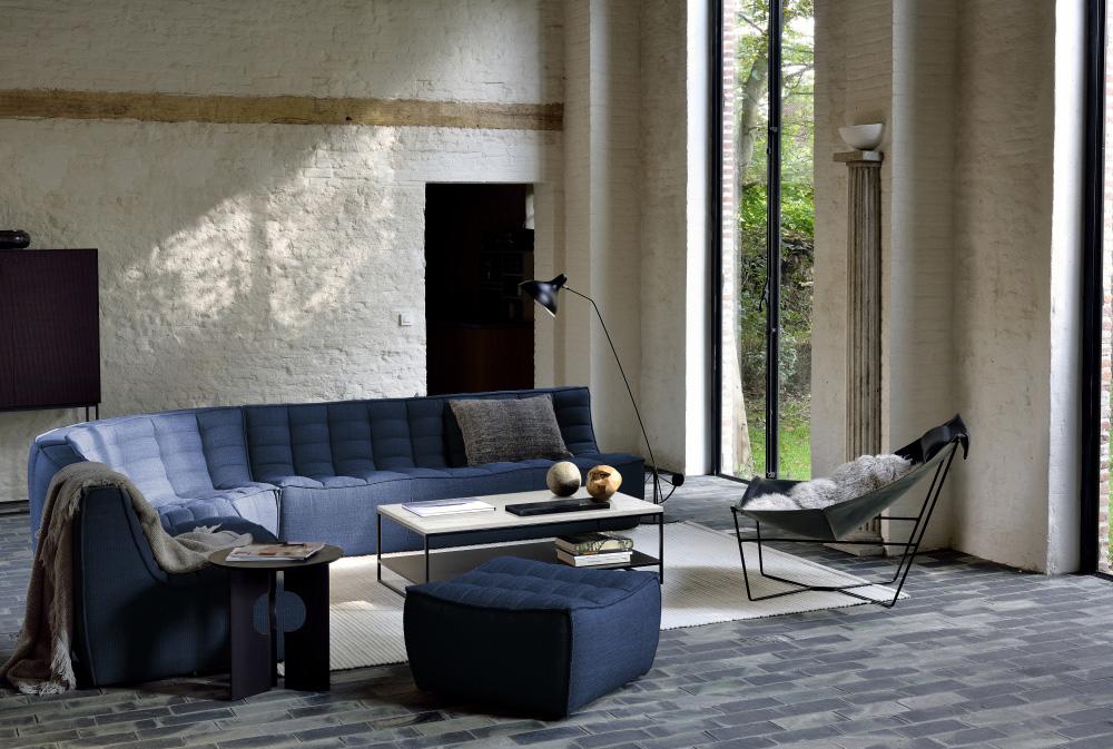 ETHNICRAFT canapé d'angle carré N701 90°