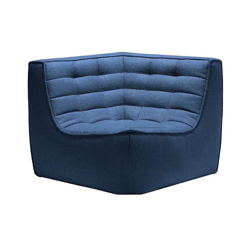 ETHNICRAFT canapé d'angle N701 (Bleu - Tissu)