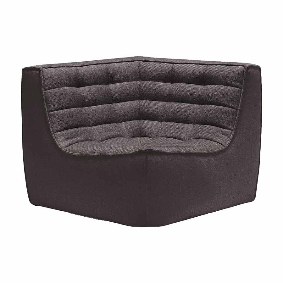 ETHNICRAFT canapé d'angle N701 (Gris foncé - Tissu)