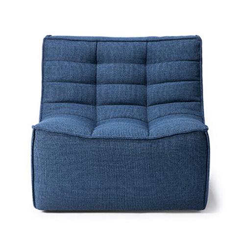 ETHNICRAFT fauteuil N701 (Bleu - Tissu)