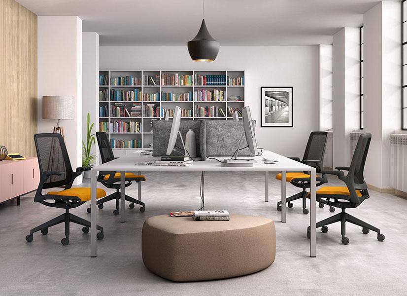 LEYFORM office chair with wheels ASTRA with coated backrest