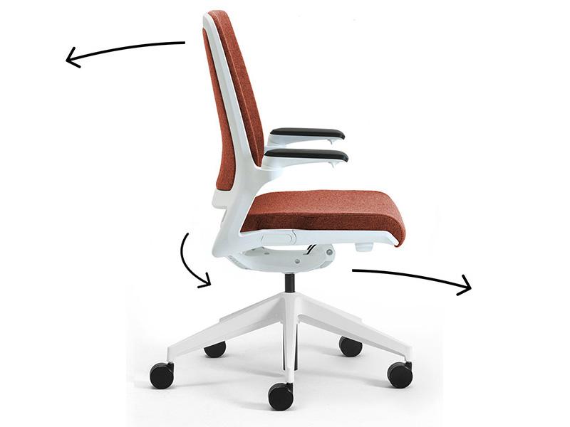 LEYFORM office chair with wheels ASTRA W with black mesh backrest