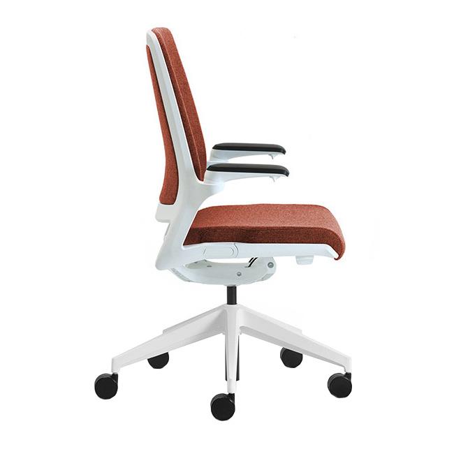 LEYFORM chaise de bureau à roulettes ASTRA W avec dossier recouvert (Cat. B - Aluminium, polypropylè