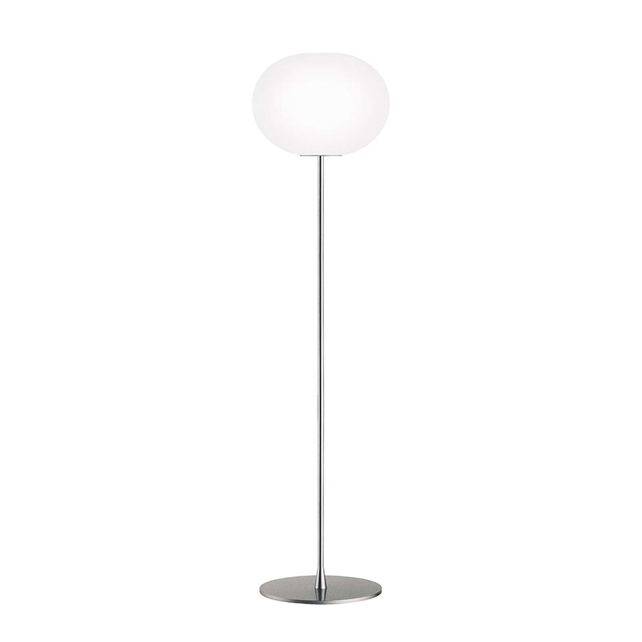 FLOS lampadaire GLO-BALL (H 185 cm, base argent - verre et métal)