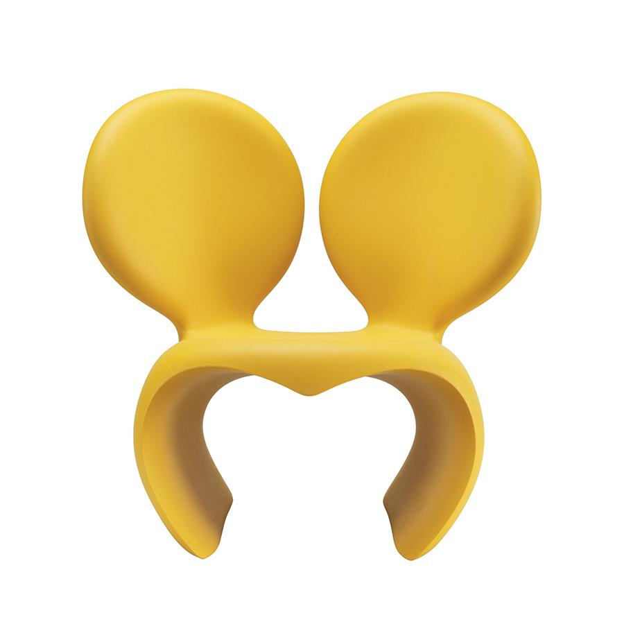 QEEBOO fauteuil d'extérieur DON'T F**K WITH THE MOUSE (Jaune - Polyéthylène)