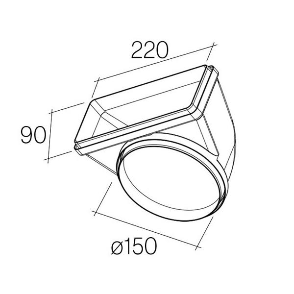 FALMEC coude circulaire vers rectangulaire KACL.371 ref. 116001