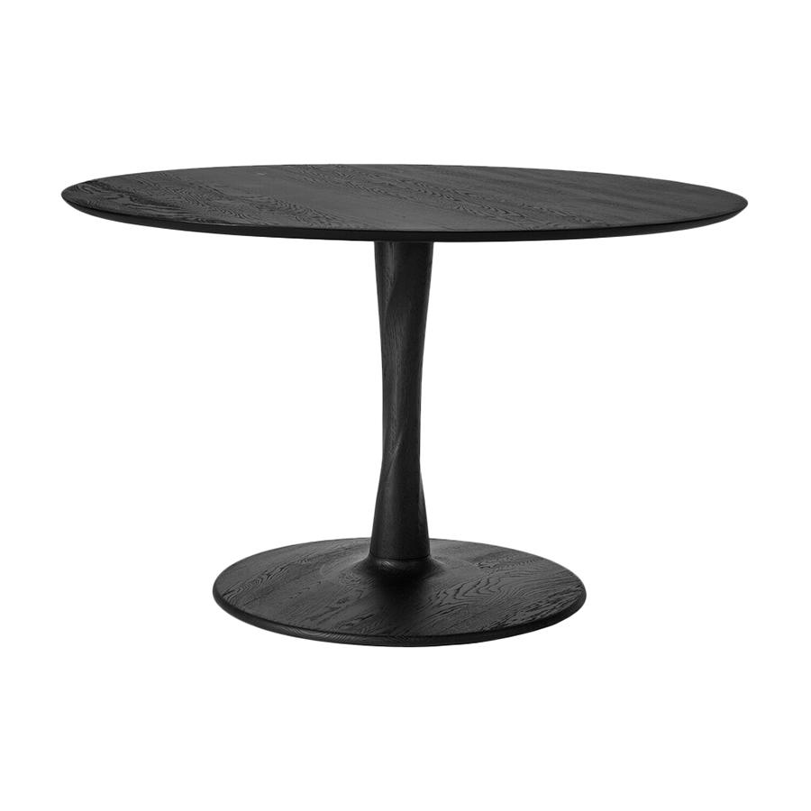 ETHNICRAFT table ronde TORSION (Ø 127 cm, noir - chêne)