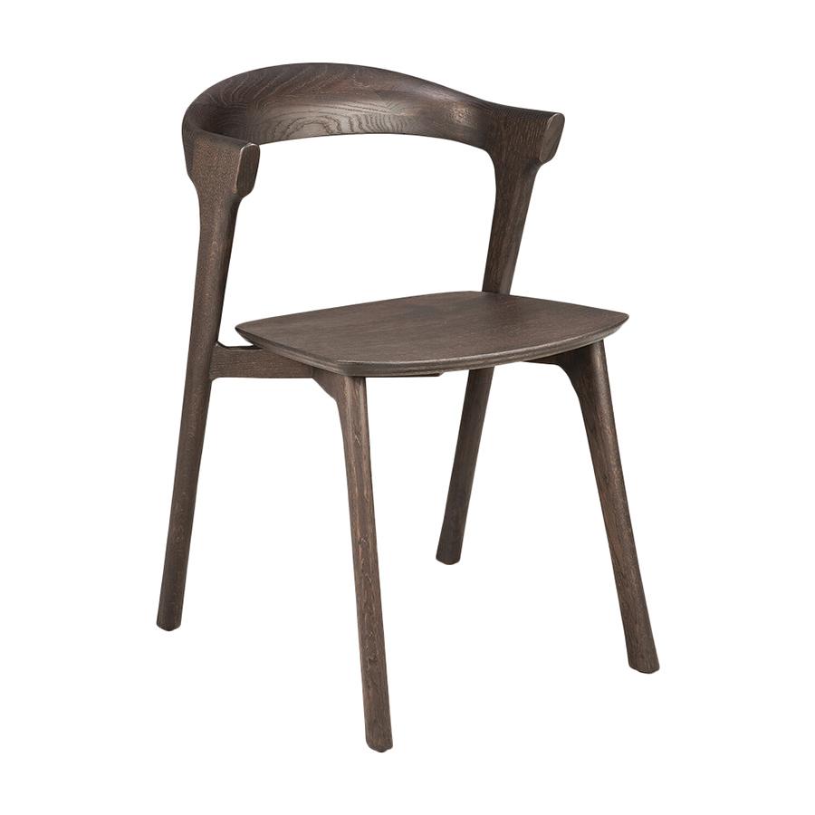 ETHNICRAFT chaise avec accoudoirs BOK (Chêne vernis marron - bois massif)