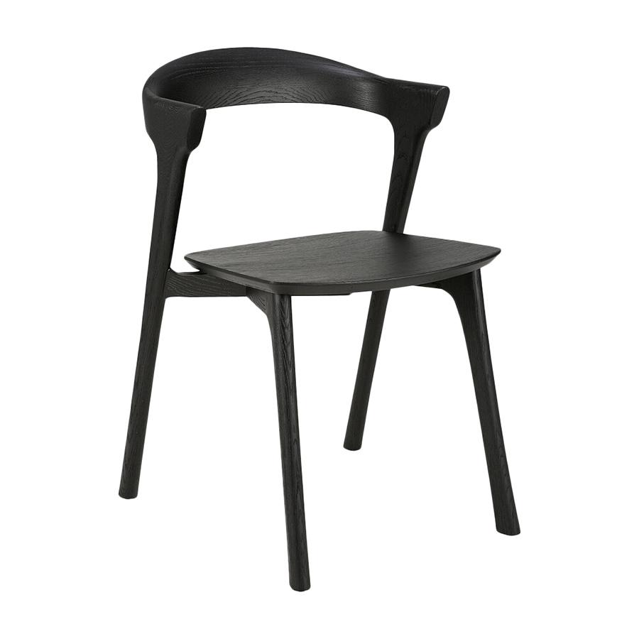 ETHNICRAFT chaise avec accoudoirs BOK (Rovere verniciato nero - bois massif)