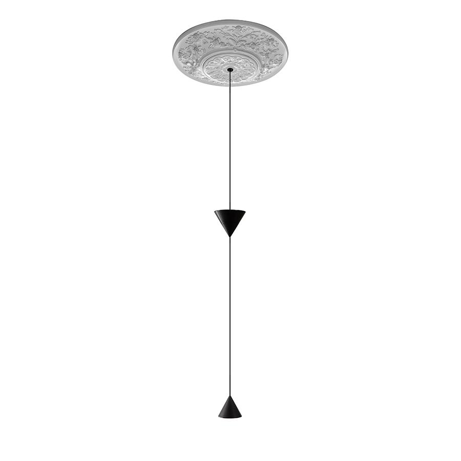 KARMAN lampe à suspension MOONBLOOM rosace de 40 cm (2 LED 3000K - Aluminium et craie)