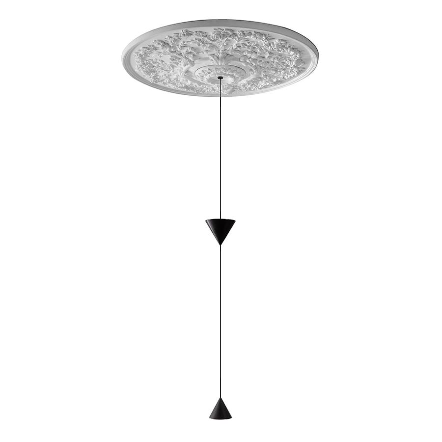KARMAN lampe à suspension MOONBLOOM rosace de 75 cm (2 LED 2700K - Aluminium et craie)