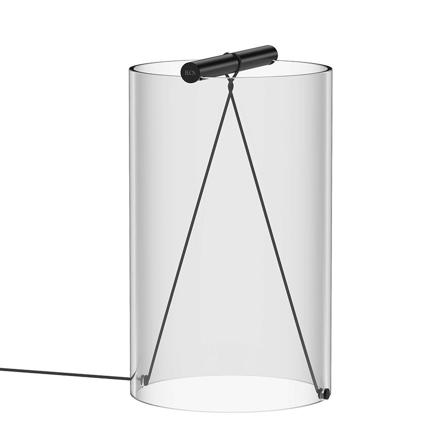 FLOS lampe de table TO-TIE T2 (Anodisé noir - Verre et aluminium)