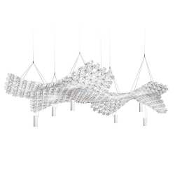 SLAMP lampe à suspension NUVEM composition de 6 modules blancs