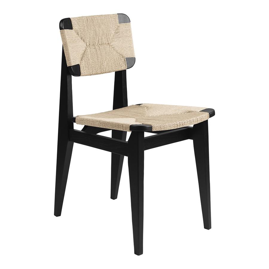 GUBI chaise C-CHAIR Paper Cord (Chêne peint en noir - Bois)