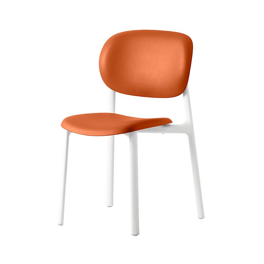 CONNUBIA chaise ZERO CB2151 (Structure blanche, coque safran mat - Polipropilene riciclato)