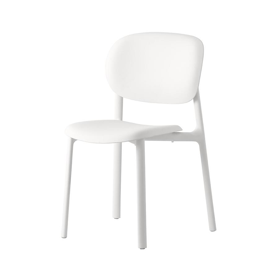 CONNUBIA chaise ZERO CB2151 (Structure blanche, coque blanc optique opaque - Polipropilene riciclato