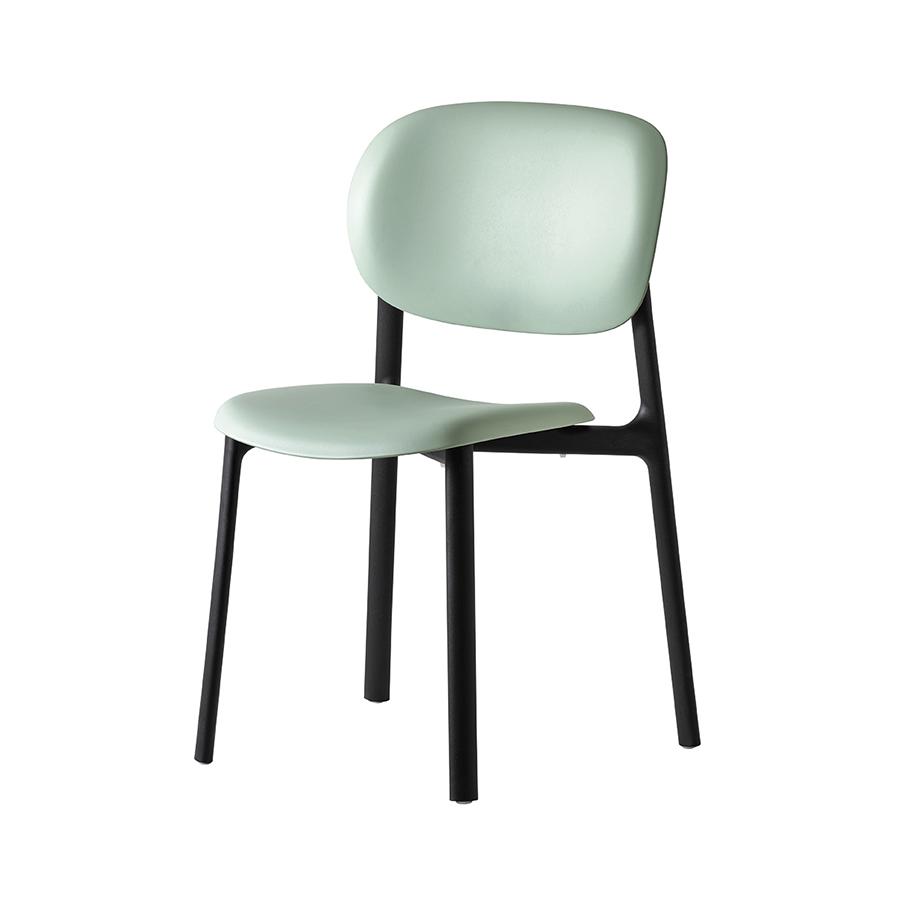 CONNUBIA set de 2 chaises ZERO CB2151 (Structure noire, coque thym mat - Polipropilene riciclato)