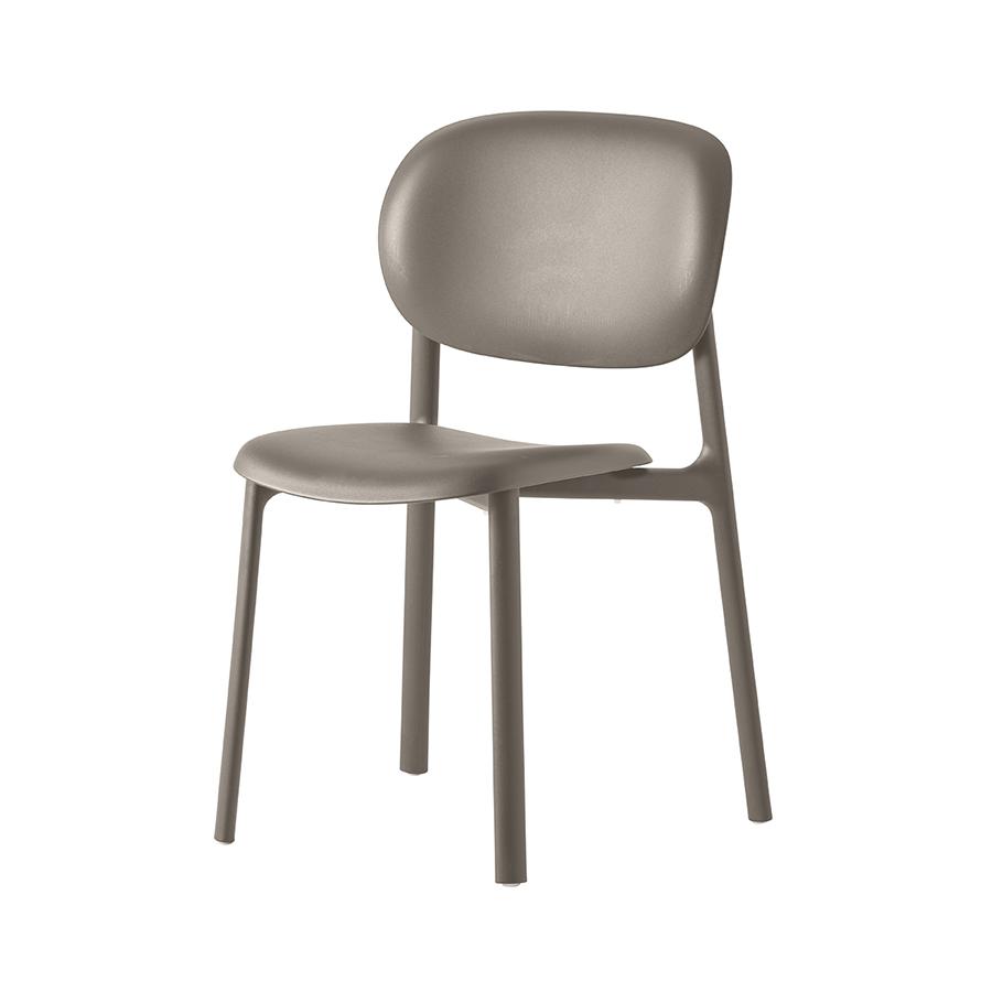 CONNUBIA set de 2 chaises ZERO CB2151 (Structure gris tourterelle, coque gris tourterelle mate - Pol