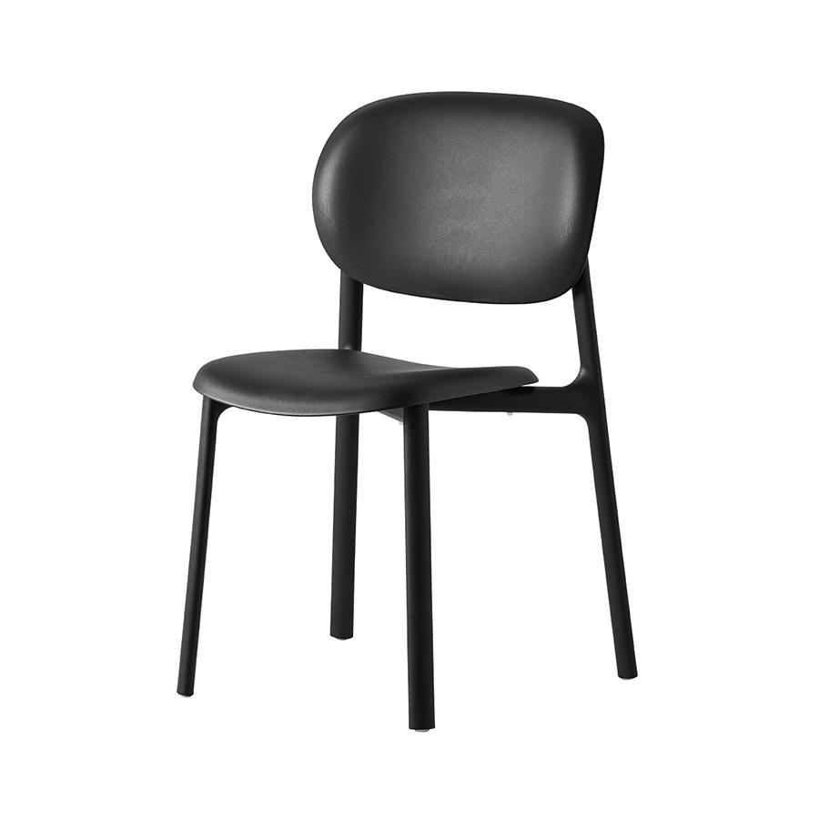 CONNUBIA set de 4 chaises ZERO CB2151 (Structure noire, coque noire mate - Polipropilene riciclato)