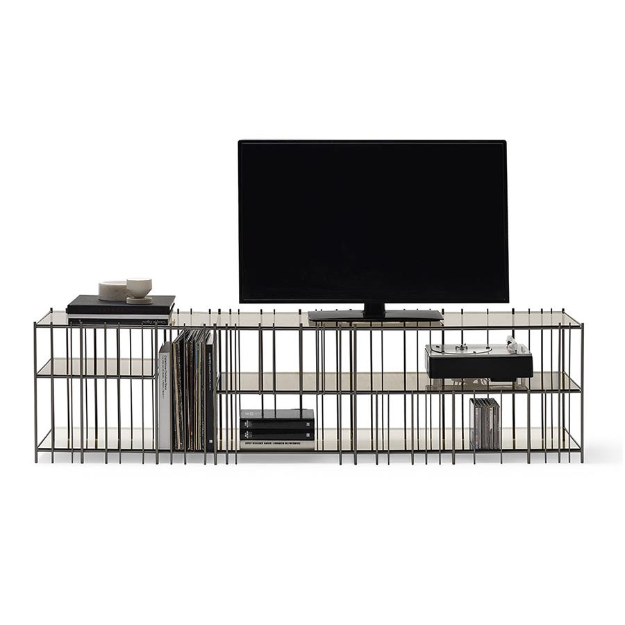 MOGG meuble TV METRICA (Bruni et bronze - Métal et verre)