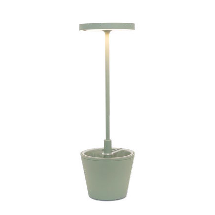 ZAFFERANO lampe de table POLDINA REVERSO (Sauge - Aluminium peint et polycarbonate)