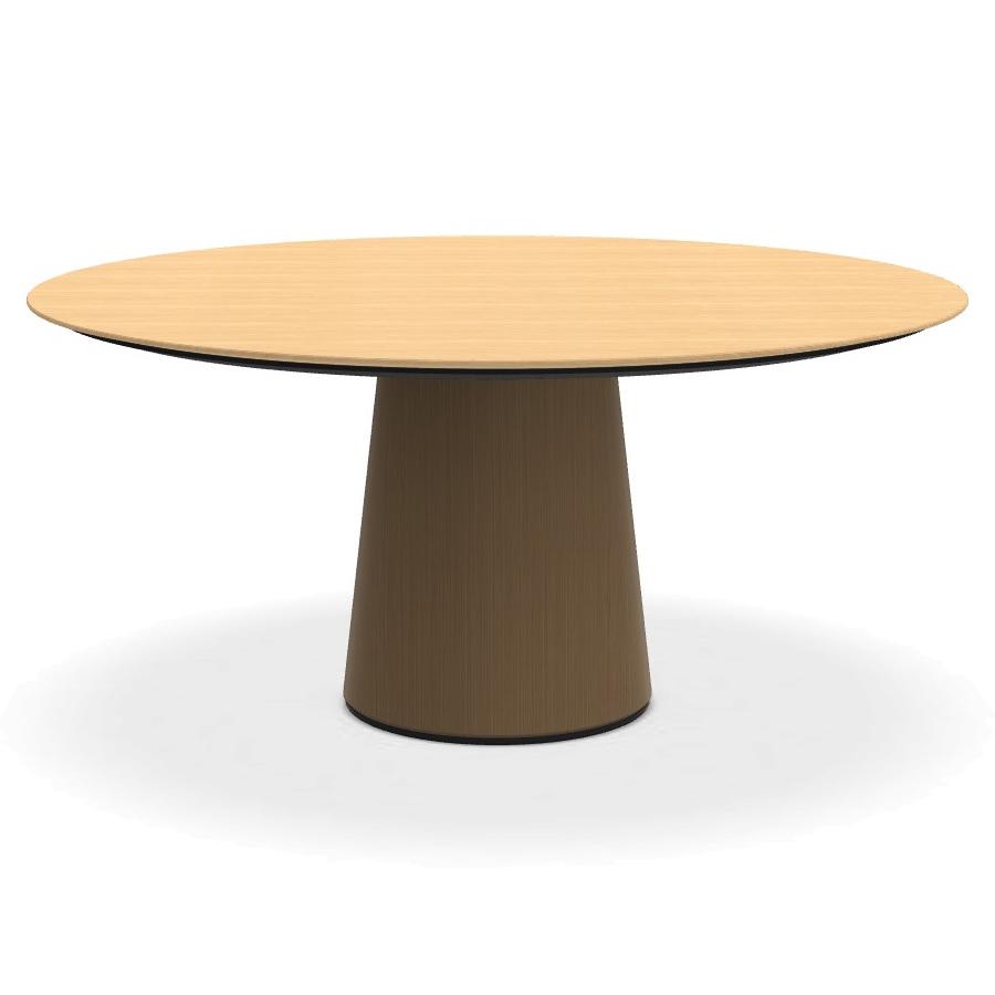 PORRO table ronde fixé avec base en métal MATERIC Ø 160 cm (Hemlock et laiton bruni - Cat. Bois de b