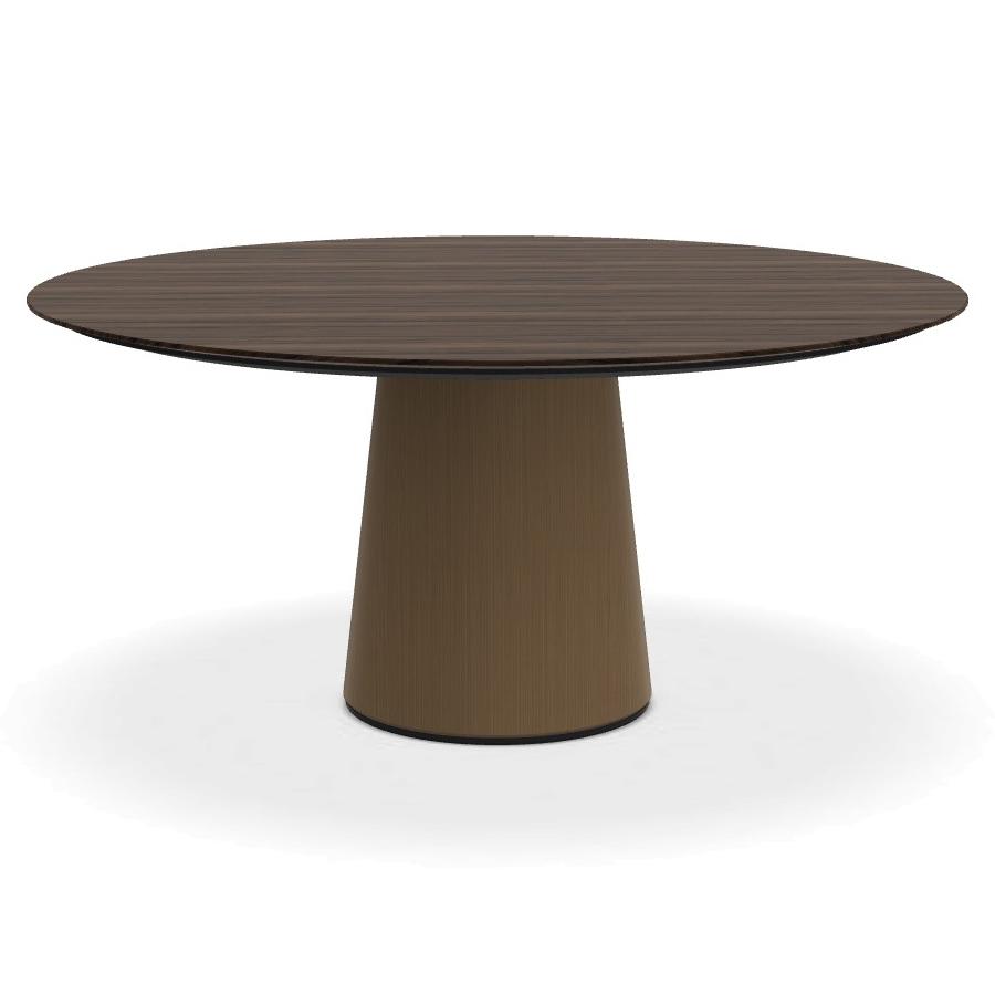PORRO table ronde fixé avec base en métal MATERIC Ø 160 cm (Pale moon et laiton bruni - Cat. Bois To