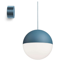 FLOS pendant lamp STRING LIGHT SPHERE 22 meters with wallrose BLUE