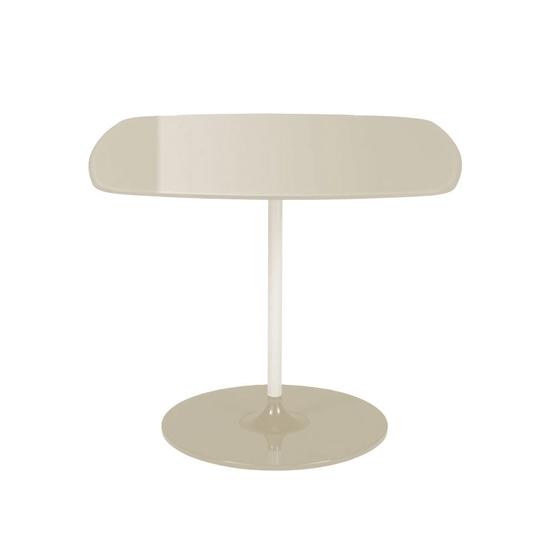 KARTELL table basse THIERRY 50 x 50 cm (Blanc - Verre trempé peint au dos et acier peint)