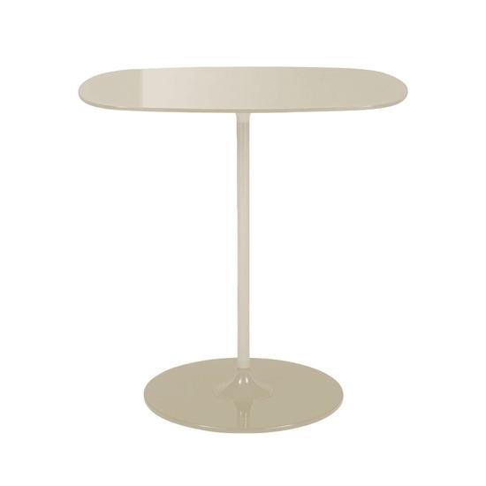 KARTELL table basse THIERRY 33 x 50 cm (Blanc - Verre trempé peint au dos et acier peint)