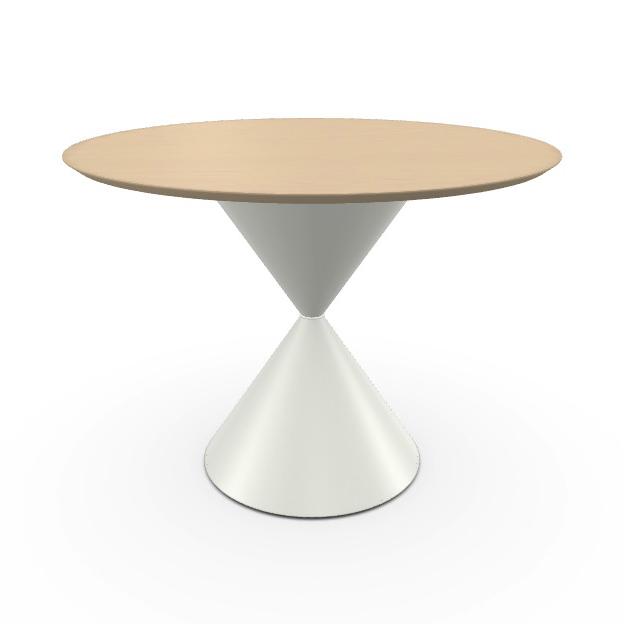 MIDJ table ronde CLESSIDRA Ø 100 cm (Cat. LI1 - Plateau plaqué et piètement en métal)