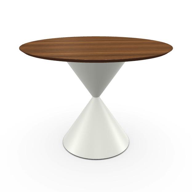MIDJ table ronde CLESSIDRA Ø 100 cm (Cat. LI2 - Plateau plaqué et piètement en métal)