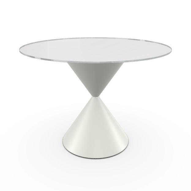 MIDJ table ronde CLESSIDRA Ø 100 cm (Cat. GVD - Plateau en verre et base en métal)