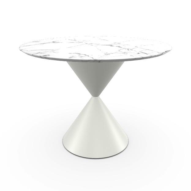 MIDJ table ronde CLESSIDRA Ø 100 cm (Cat. GMM - Plateau en marbre et base en métal)