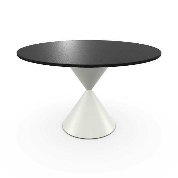 MIDJ table ronde CLESSIDRA Ø 120 cm (Cat. HL1 - Plateau en mélaminé HL et base en métal)