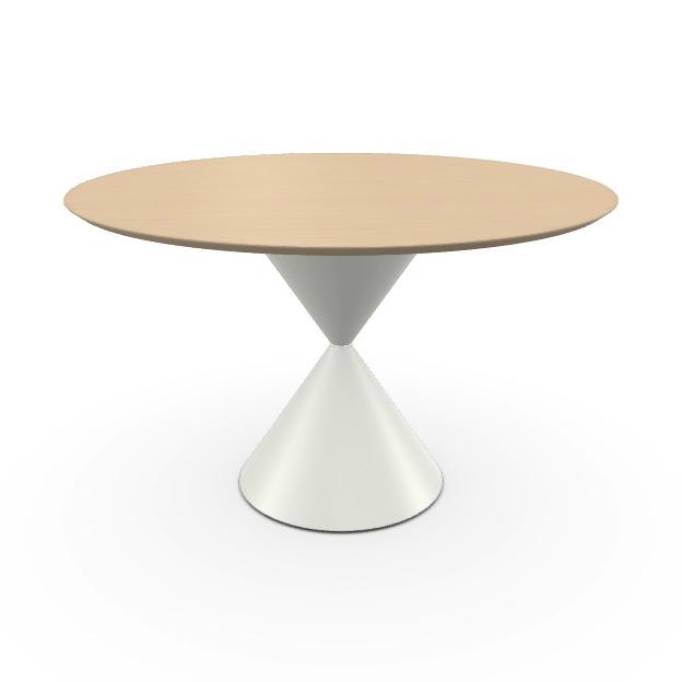 MIDJ table ronde CLESSIDRA Ø 120 cm (Cat. LI1 - Plateau plaqué et piètement en métal)