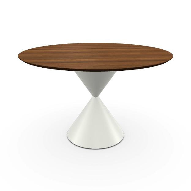 MIDJ table ronde CLESSIDRA Ø 120 cm (Cat. LI2 - Plateau plaqué et piètement en métal)