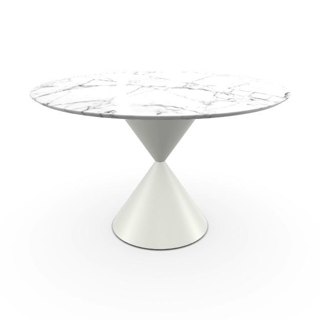 MIDJ table ronde CLESSIDRA Ø 120 cm (Cat. GMM - Plateau en marbre et base en métal)
